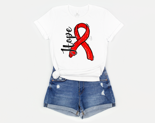 Hope Red Ribbon Transfer