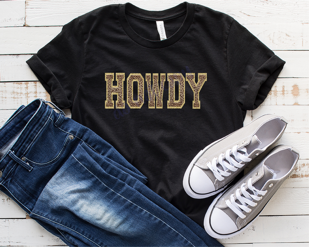 Howdy Faux Leopard Chenille Letters