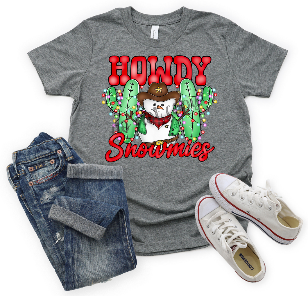 Howdy Snowmies Snowman With Cactus Transfer