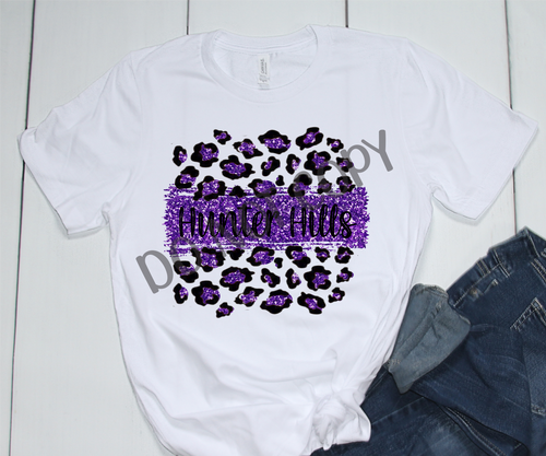 Hunter Hills Purple and Black Leopard Glitter