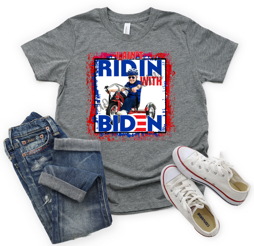 I Ain't Ridin With Biden Blue Red Splatter Box Transfer