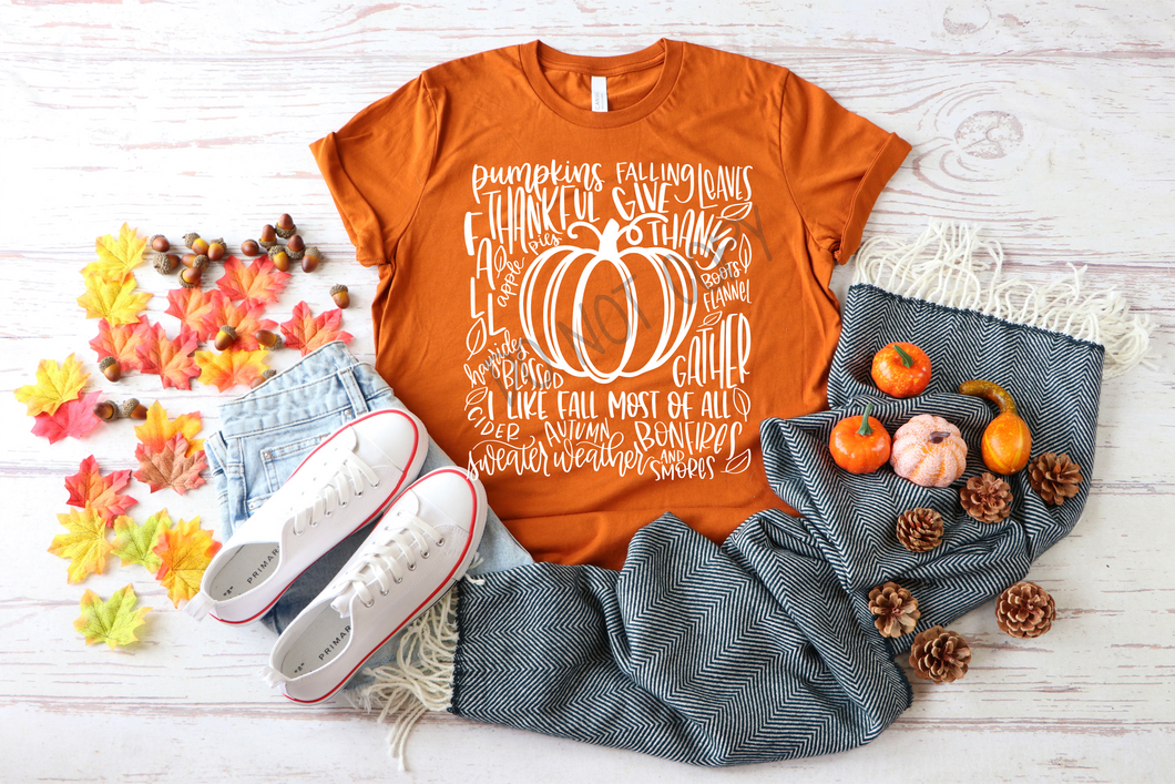 I Love Fall Typography Screen Print Transfer