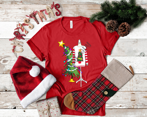 I Love Xmas Sweater With Crooked Tree Transfer