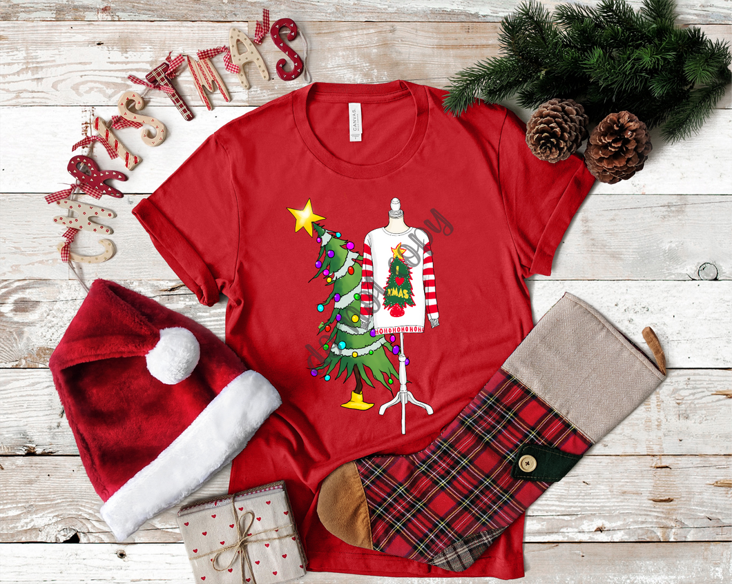 I Love Xmas Sweater With Crooked Tree Transfer