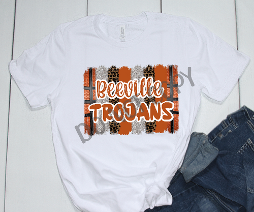 Beeville Trojans Basketball Brushstroke Transfer