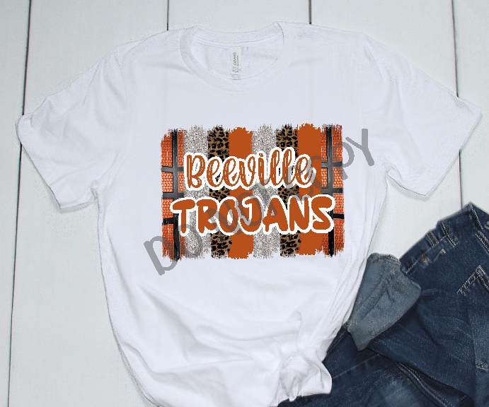 Beeville Trojans Basketball Brushstroke Transfer