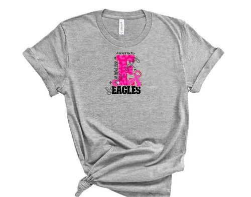 Eagles Breast Cancer Awareness Leopard Mascot Letter