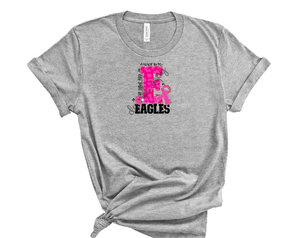 Eagles Breast Cancer Awareness Leopard Mascot Letter