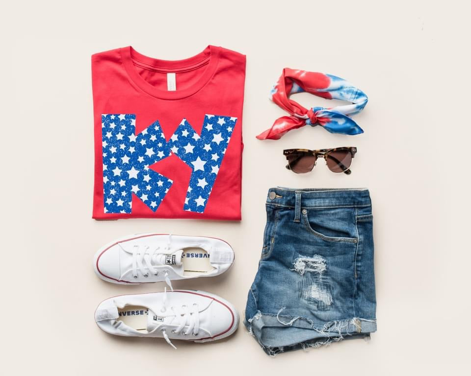 Stars Blue Retro Distressed states transfer