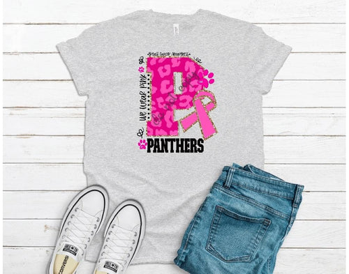 Panthers Breast Cancer Awareness Leopard Mascot Letter