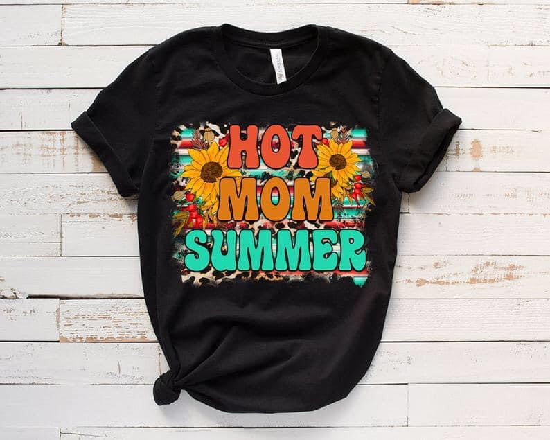 Hot Mom Summer Serape Leopard Sunflower Transfer