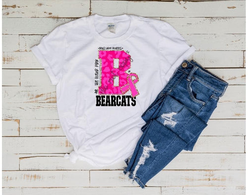 Bearcats Breast Cancer Awareness Leopard Mascot Letter