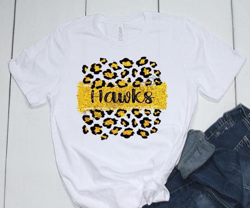 Hawks Black and Gold Leopard Glitter