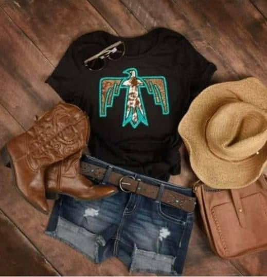 Turquoise Cowhide Thunderbird Transfer