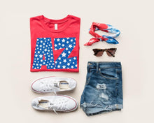 Load image into Gallery viewer, Stars Blue Retro Distressed states transfer