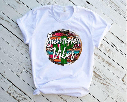 Summer Vibes Leopard Serape Circle Transfer