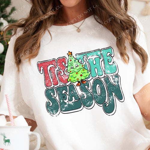 Tis The Season Green, Red & Teal With Christmas Tree Transfer