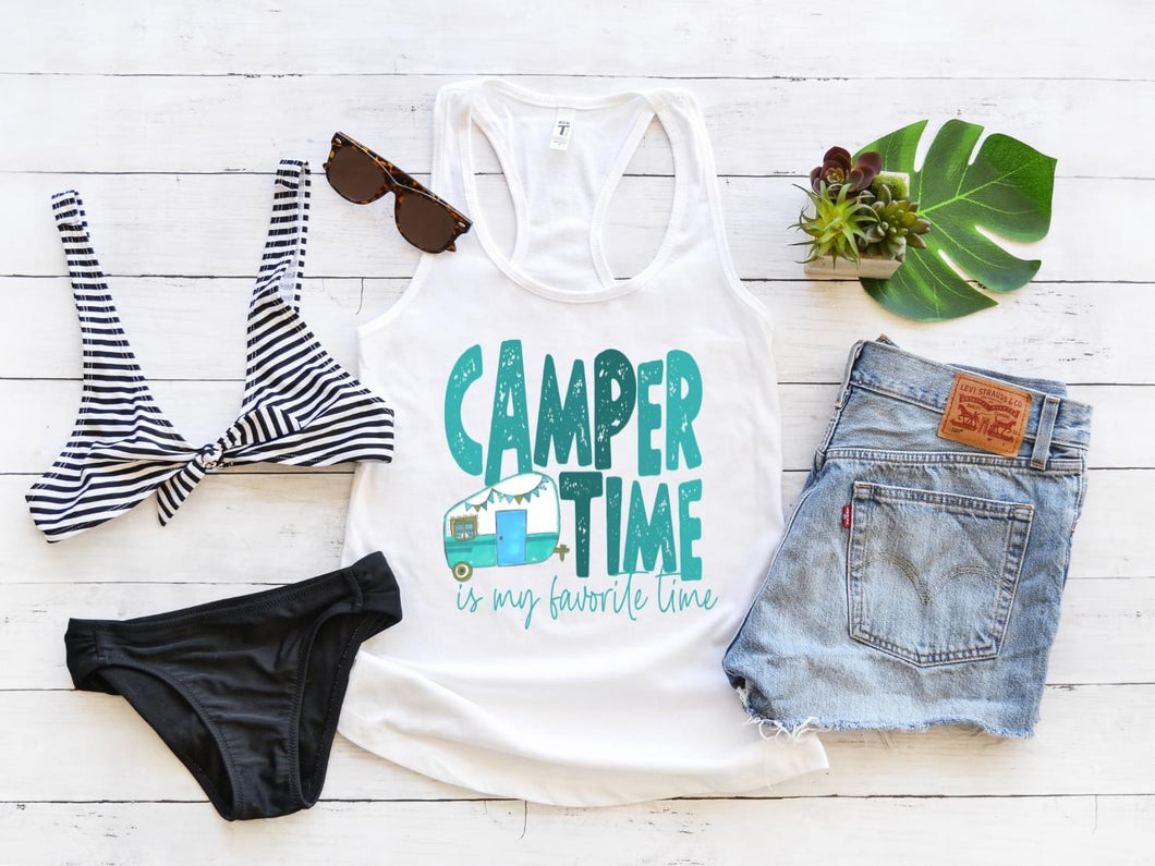 Camper Time is the Best Time Teal Transfer