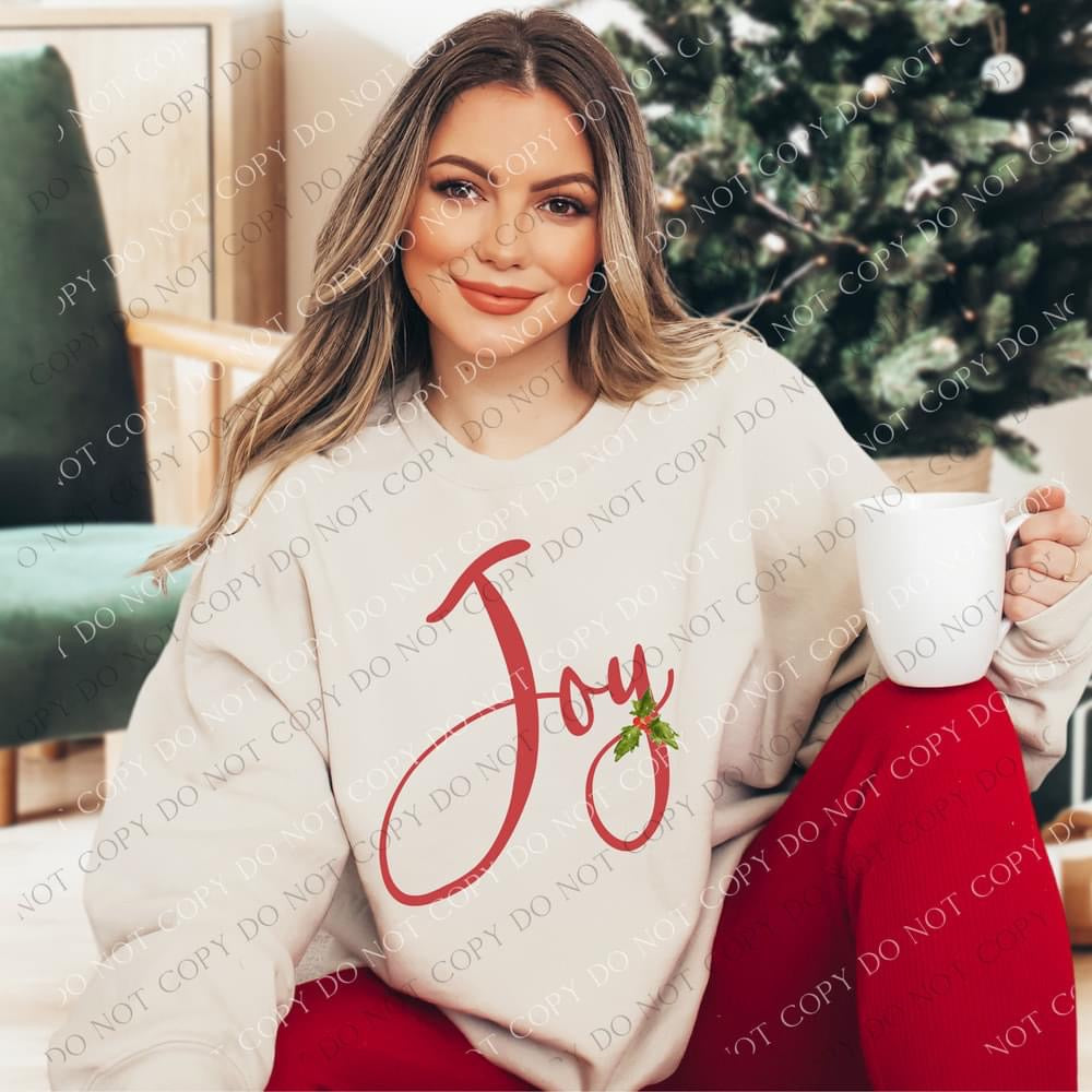 Joy Red Cursive Transfer