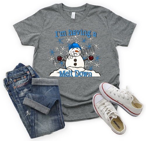 I'm Having A Meltdown Boy Snowman Transfer