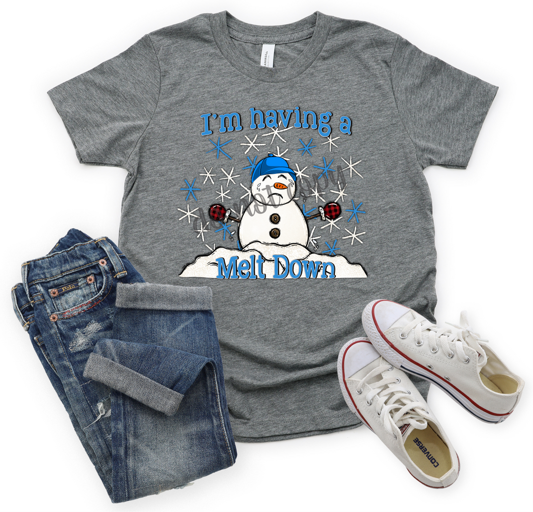 I'm Having A Meltdown Boy Snowman Transfer