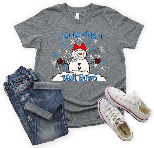 I'm Having A Meltdown Girl Snowman Transfer