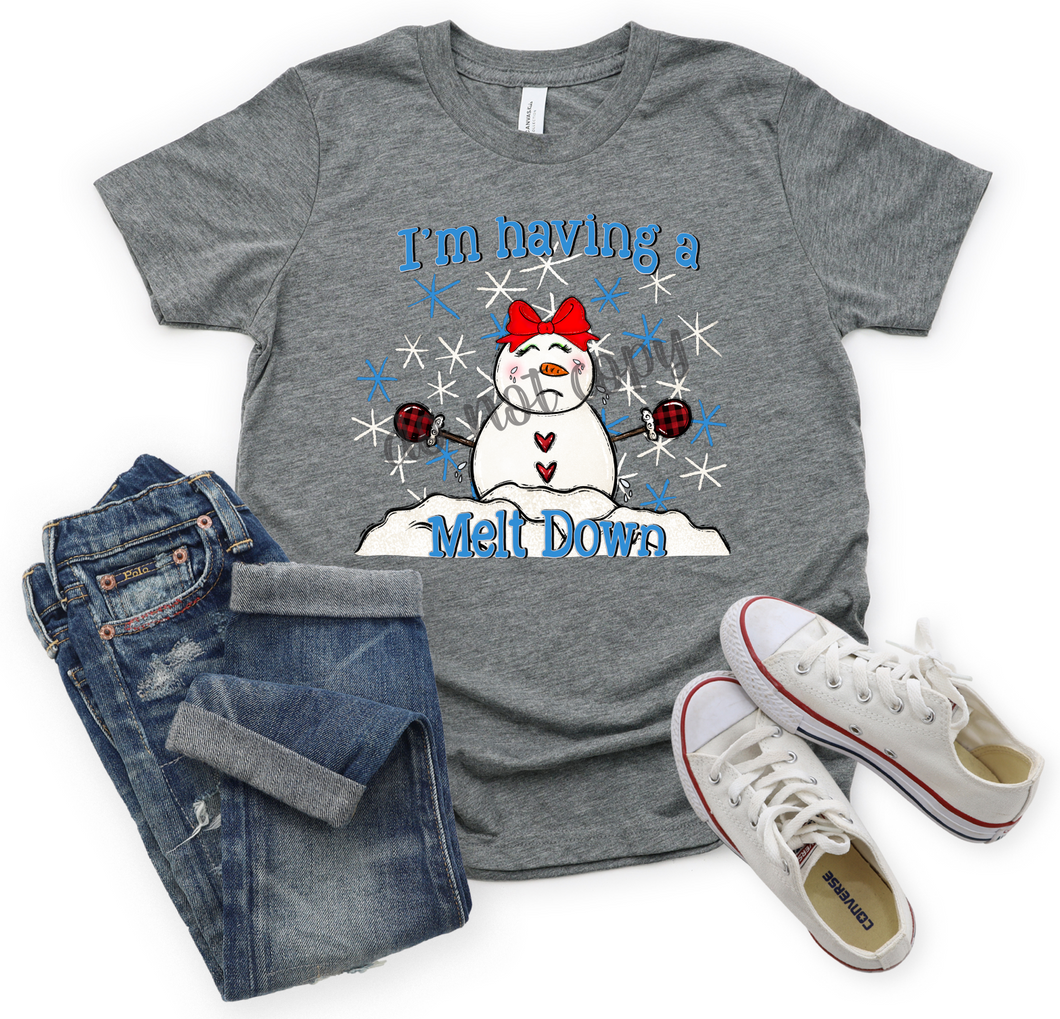 I'm Having A Meltdown Girl Snowman Transfer