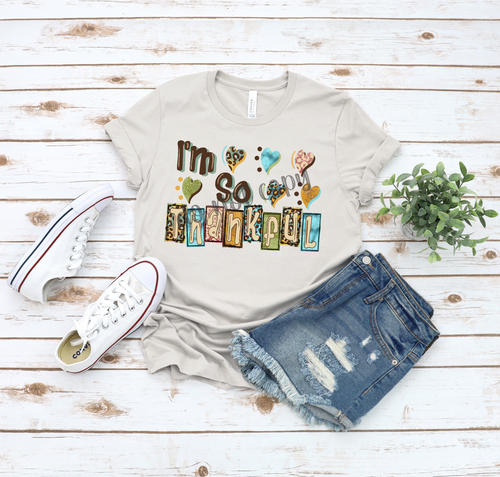 I'm So Thankful Fall Tiles Transfer