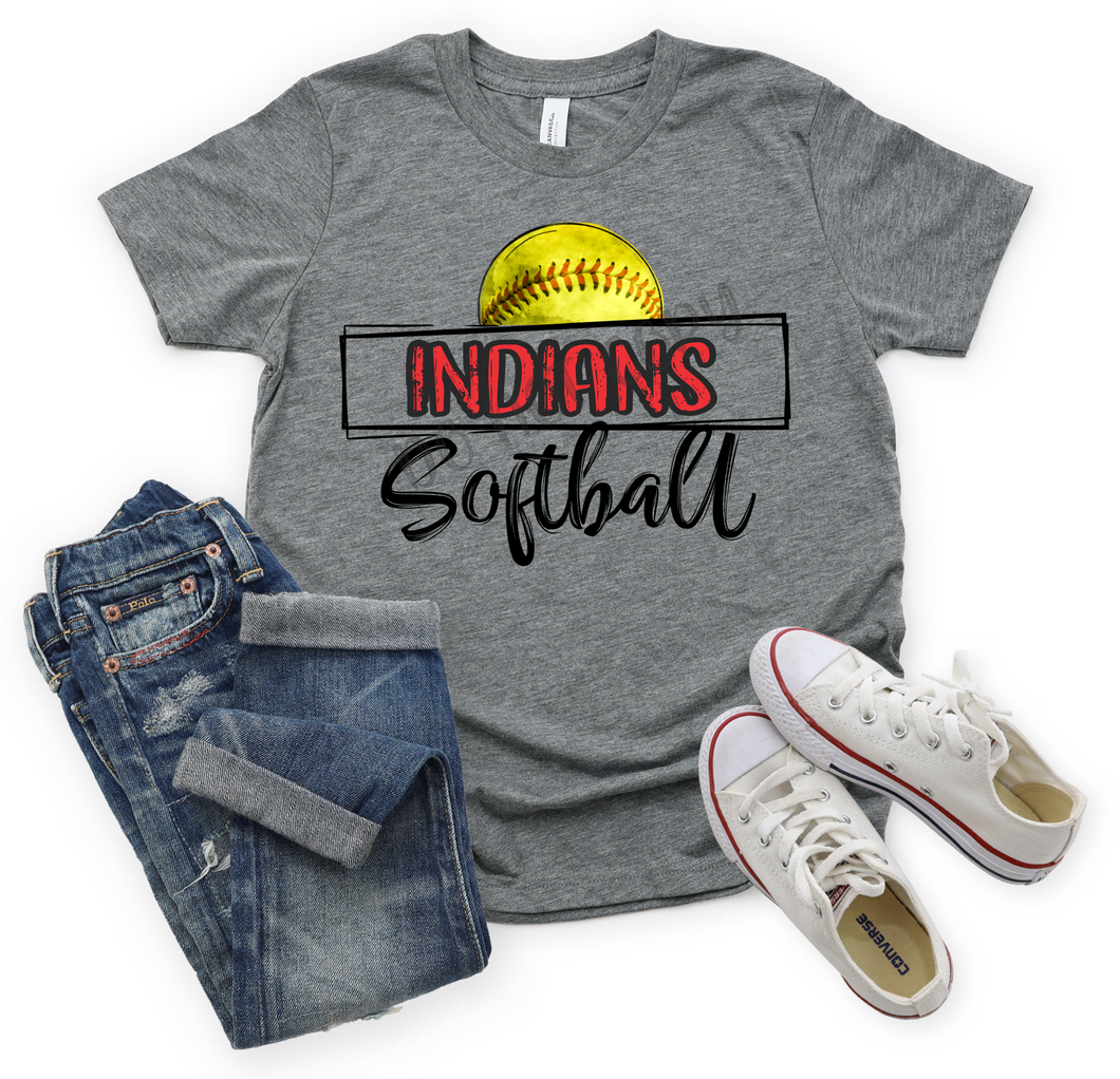 Indians Softball Red & Black