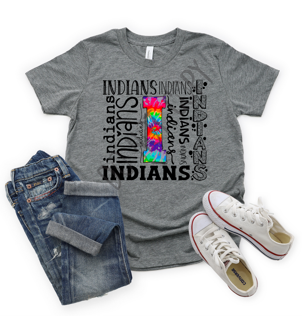 Indians Tie-dye Typography Transfer