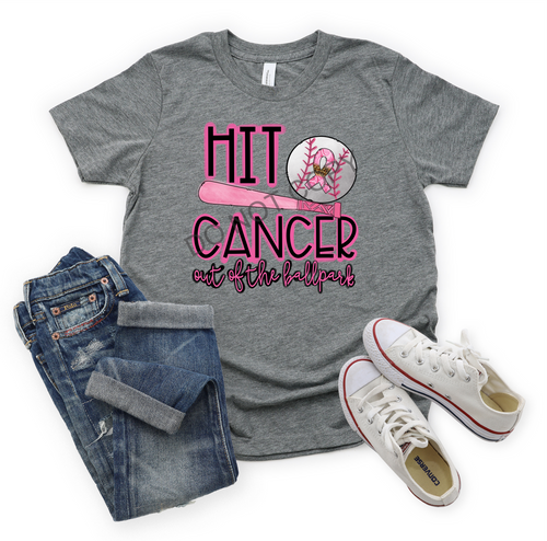 Hit Cancer Out of the Ballpark Baseball Transfer