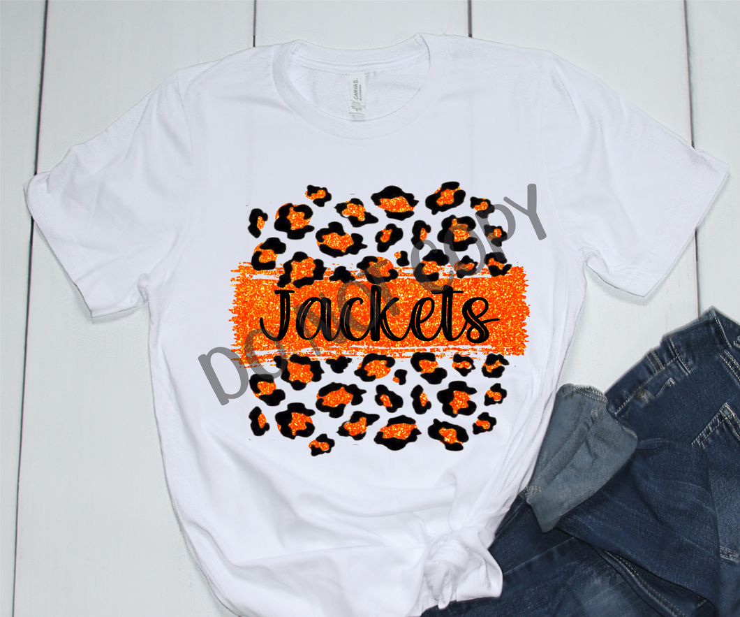 Jackets Black and Orange Leopard Glitter