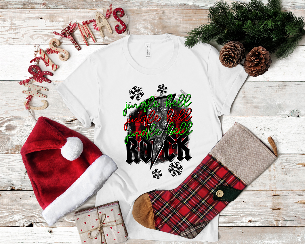 Jingle Bell Rock Lightning Bolt With Skulls Transfer