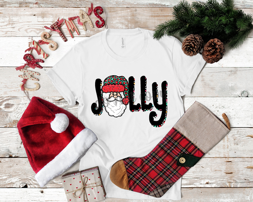 Jolly Leopard Shadow Santa With Leopard Hat Transfer