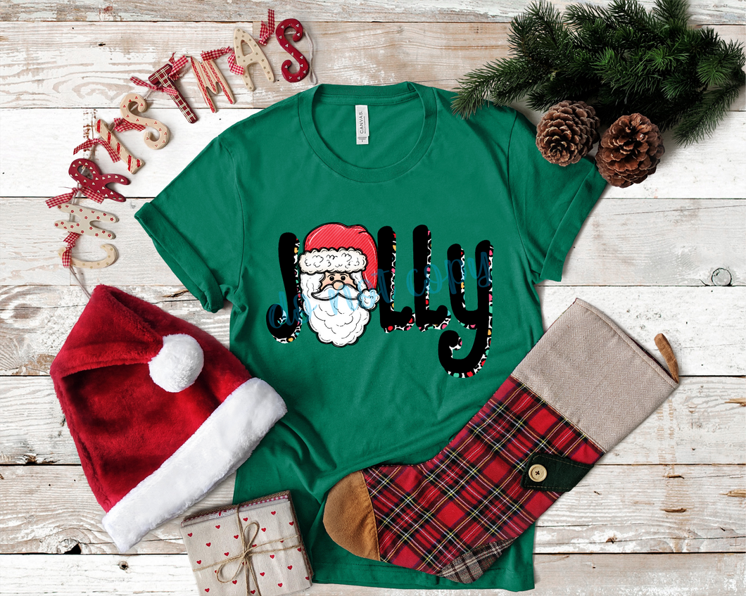 Jolly Leopard Shadow Santa With Striped Hat Transfer