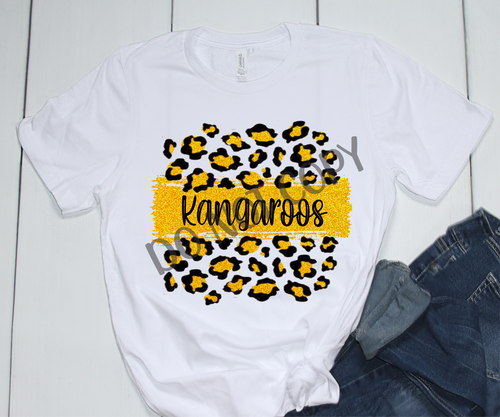 Kangaroos Black & Gold Leopard Glitter