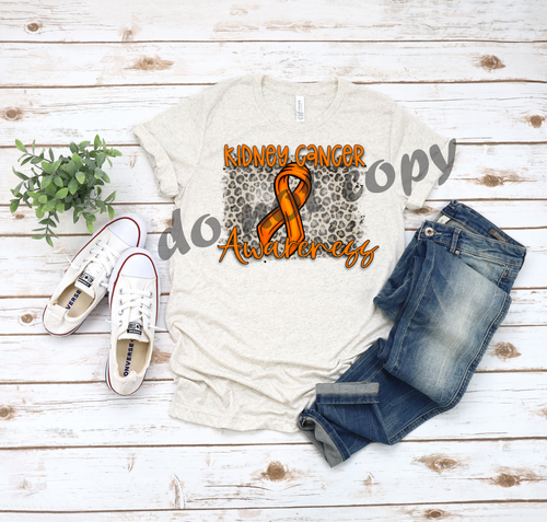 Kidney Cancer Awareness Leopard Transfer