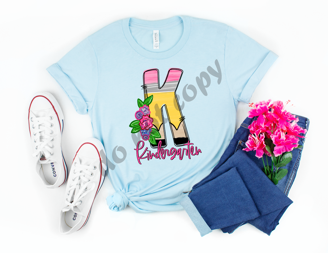 Kindergarten Floral Pencil Transfer