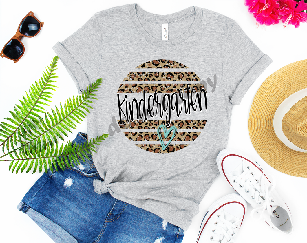 Kindergarten Leopard Circle Grunge Transfer