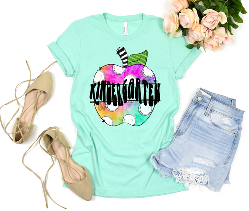 Kindergarten Tie-Dye Apple Transfer