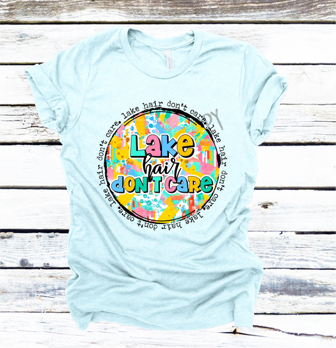 Lake Hair Don't Care Colorful Leopard Circle Transfer