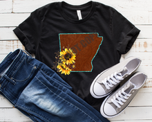 Load image into Gallery viewer, Leather Sunflower State Design