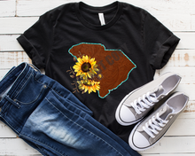 Load image into Gallery viewer, Leather Sunflower State Design