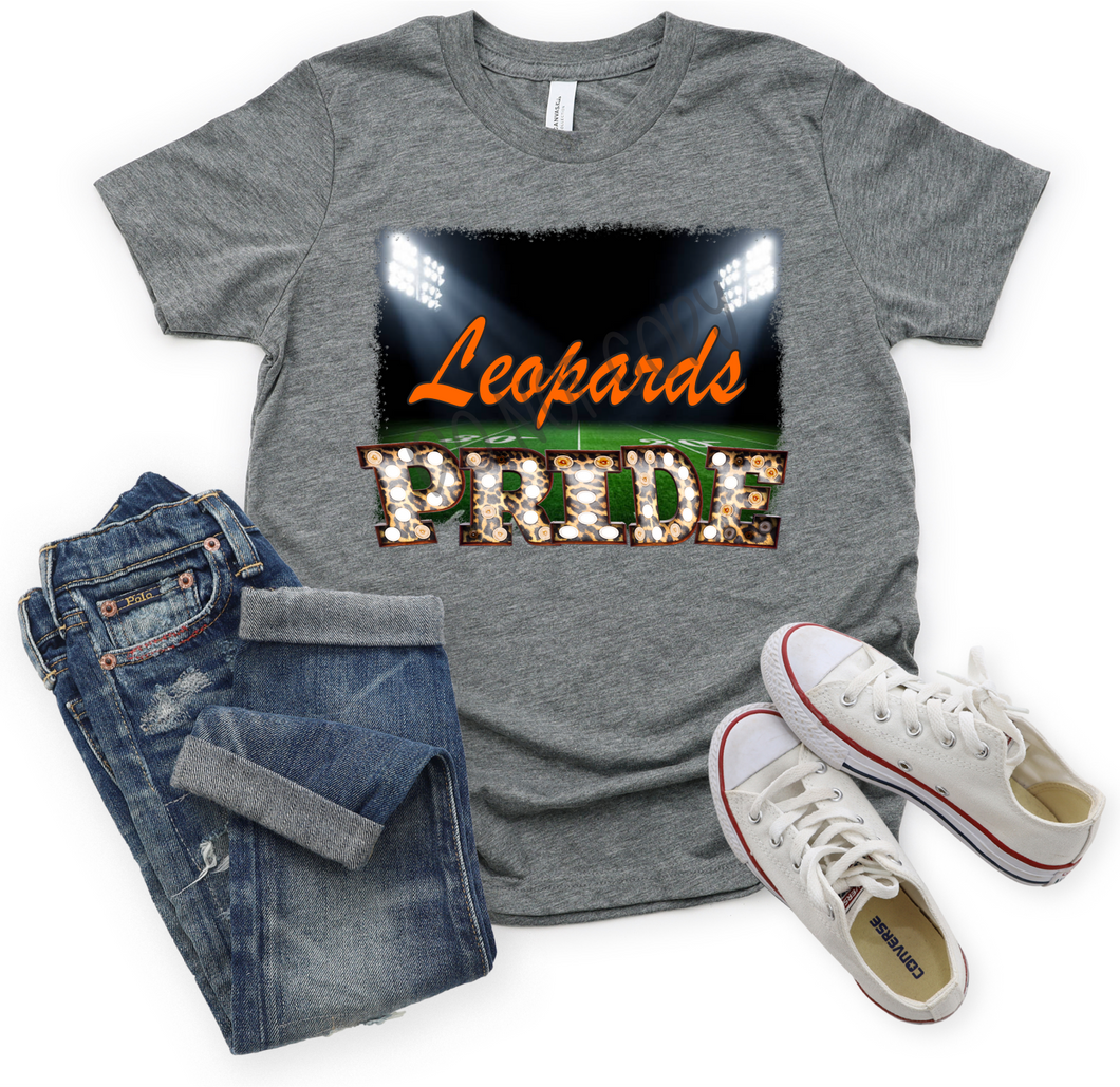 Leopards Pride Orange & White Marquee Letters On Football Field