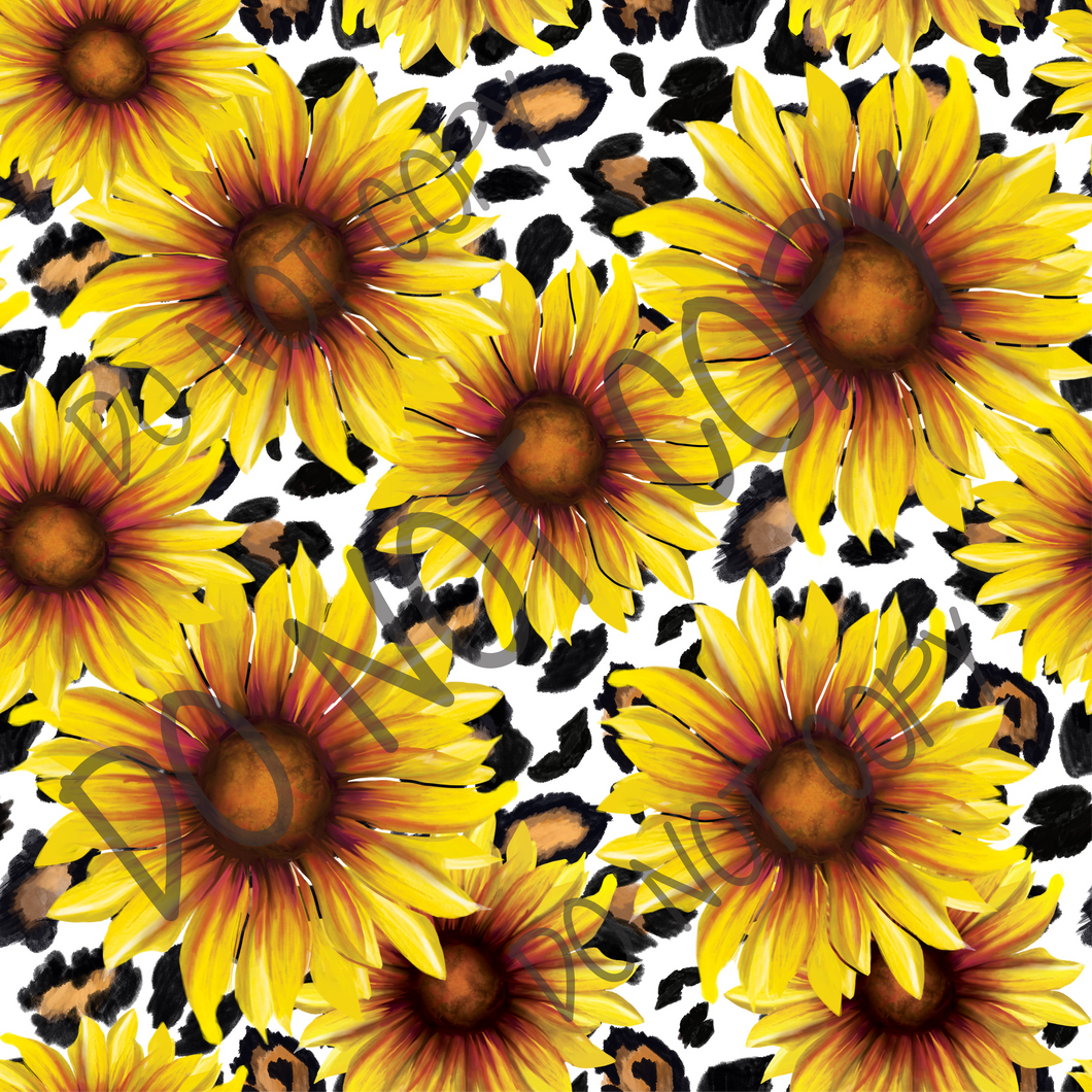 Leopard Sunflower Background 12x12