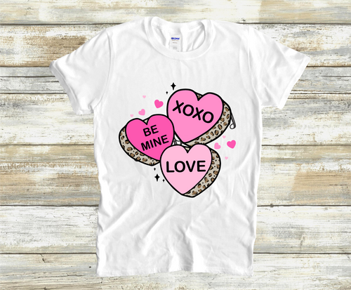 XOXO, Be Mine, Love Pink and Leopard Valentine Sweet Tarts Transfer