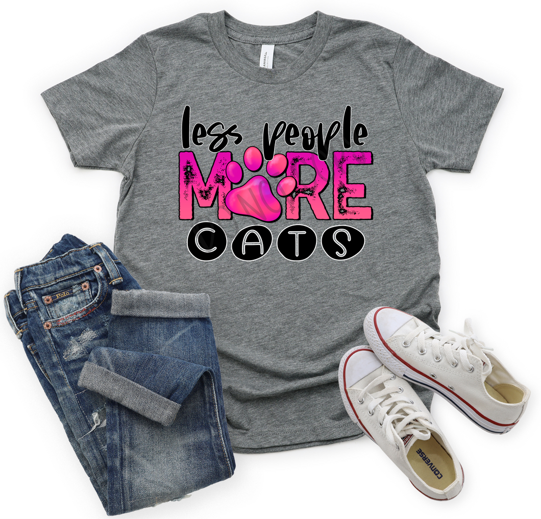 Less People More Cats Pink & Purple Transfer