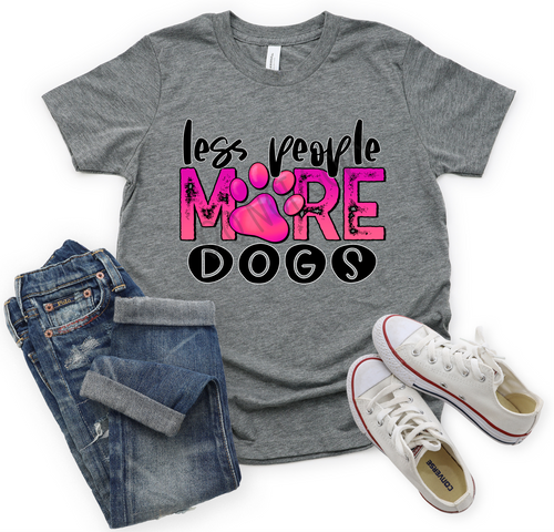 Less People More Dogs Pink & Purple Transfer