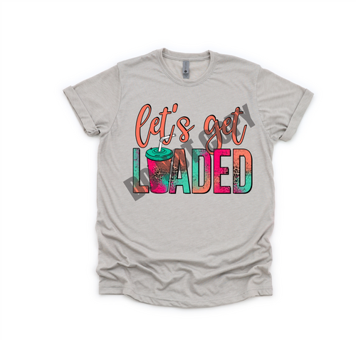 Let's Get Loaded Coral & Teal Leopard Transfer