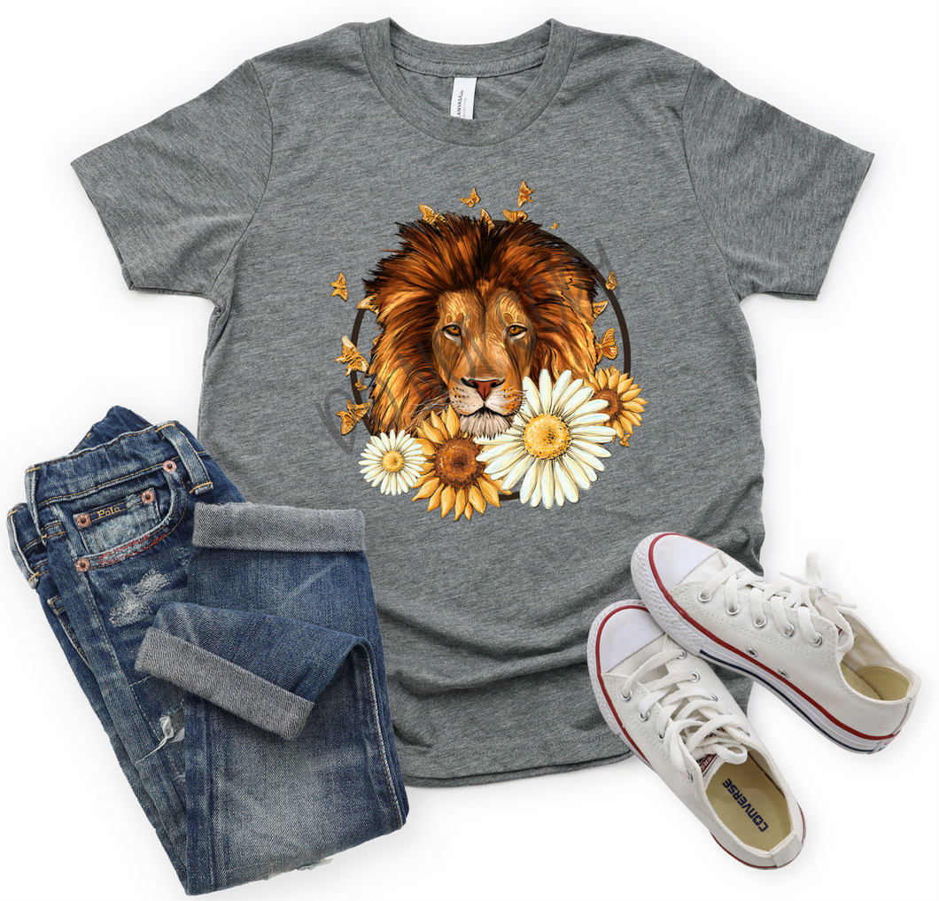 Lion Daisies In Circle Transfer